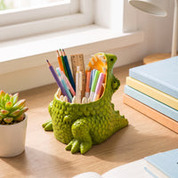 Desktop Dinosaur Pen Holder Sturdy Dinosaur Pencil Holder Funny Stationery Organizer Decorative for Students, Office