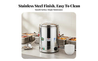 Multi-Purpose Stainless Steel Electric Steamer Pot Anti-Scald Commercial Soup Warmer Long-Lasting Electric Soup Kettle Easy to Clean for Caterers, Restaurant Employees, Event Planners, Dining Hall, Hotel, Cafeteria, Catering Events