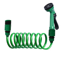 Self-Coiling Coiled Hose Pipe Compact Storage Garden Hose with Spray Nozzle Long-Lasting for Gardeners, Car Owners, Outdoor, Patio