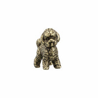 Miniature Stuffed Dog Ornament Collectible Solid Brass Dog Figurine Vintage Style Brass Poodle Statue for Collectors