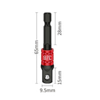 Darkened Finish Hex Shank Square Drive Adapter Machined Square Drive to Hex Adapter Anti-Detachment Tool Accessory Standard Interface