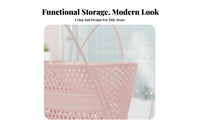 Hollow Design Portable basket with Handle Quick Drainage Woven Bath Basket Easy to Clean Bathroom Accessory adaptable for College Students, Home Organizers, aquatic activityming Pool, Shower, Dormitory, Camping