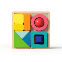 Geometric Puzzle with Prompt Cards Hands-on Educational Puzzle Panel Cognitive Toy for Home, Playroom, Classroom