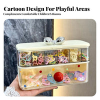 Large Capacity Multitier Hair fastener Holder Tiered Design Organizer Box particleresistant Lid Accessory Container Space-Saving for children, Parents, Desktop, vanity Top, Bedroom, Bathroom Counter