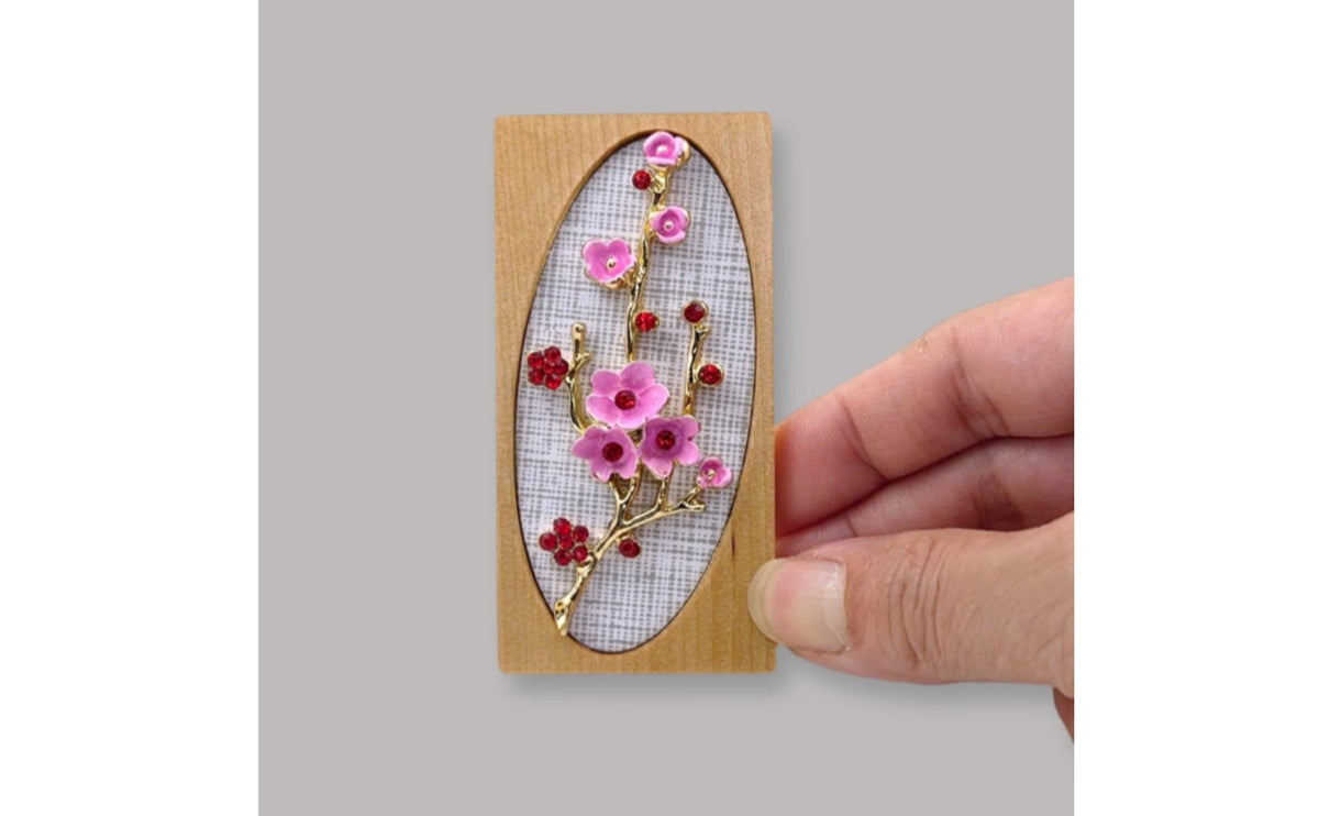 Blossom Frame Alloy Miniature Floral Frame Rectangular Miniature Decoration