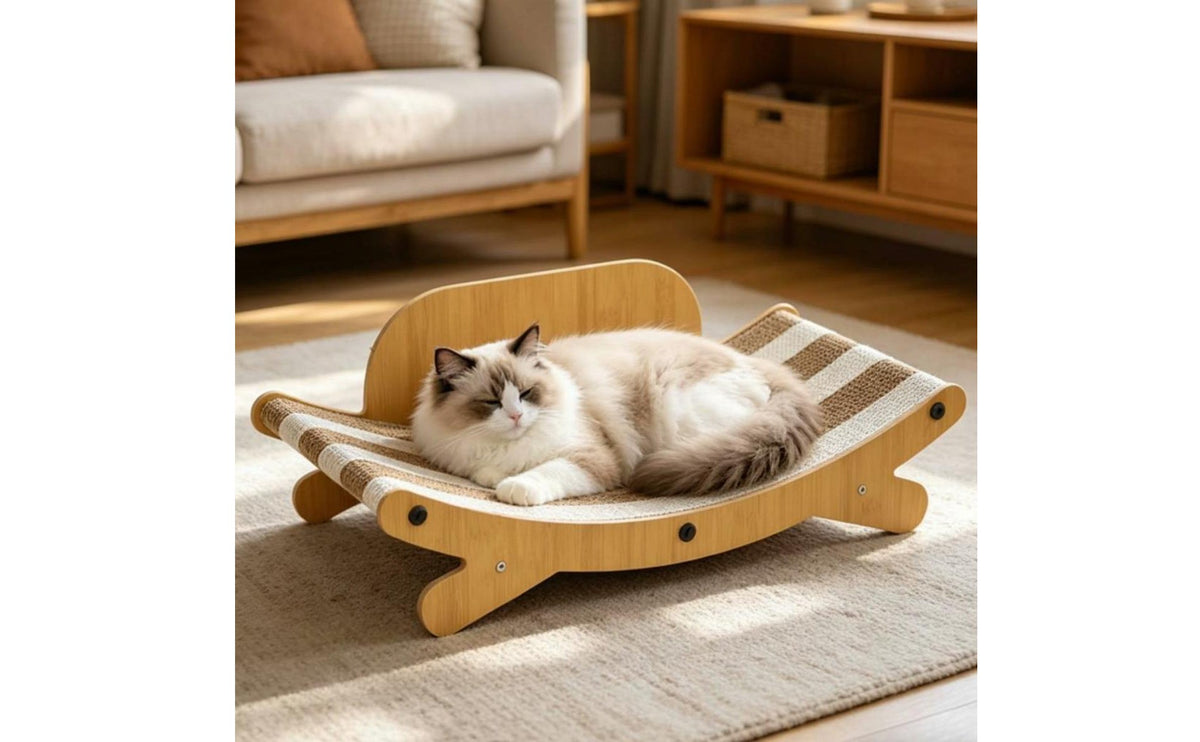 2-in-1 Cardboard Cat Scratcher Sofa Bed for Indoor Use