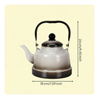 Glossy Glossy Finish Enamel Stovetop Kettle Thickened Body Enamel Tea Kettle Heat-Resistant Whistling Teapot Fast Heating for Cooktop Top, Exposed Flame