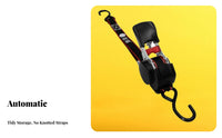 High-Strength Strap Retractable Ratchet Strap Tangle Tangle-Resistant Ratchet Cargo Strap with Hooks Ergonomic Handle for Vehicle, Trailers