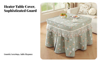 Soft and Skin-Friendly Square Kotatsu Cover Machine Washable Winter Electric Heater Table Quilt With Storage Pockets for Adults, Living Room