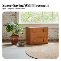Minimalist Design Slatted Sliding Door End Table Ample Storage Nightstand Stable Construction Bedside Cabinet Space-Saving for homeowners, Renters, Parents, Guest Room, Office, Entryway