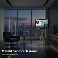 Solid Wood Construction Art Master Speaker Stand Non-Slip Feet Speaker Floor Stand Strong Load-Bearing Audio Accessory Smoothly Polished for Audiophiles, Home Decor Enthusiasts