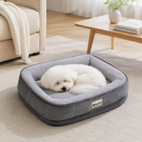 Dog Bed Pet Bed 75x55cm Striped Pattern Foam Washable Non-slip All-season Use