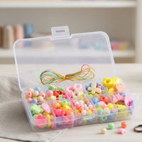 Colorful Bead Kit with Case Acrylic Jewelry Making Kit with Beads Elastic DIY Bead Set Allcomplete for Classrooms
