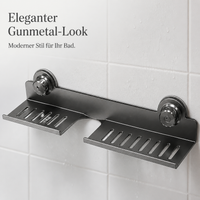 No-Drill Suction Cup Faucet Storage Rack for Bathroom Sink