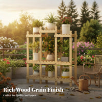 Simple Design Multi-Tier Planter Rack Long-Lasting Finish Plant Stand Sturdy Construction Display Shelf Easy Assembly for Gardeners, Homeowners, Balcony, Living Room, Bedroom, Hallway