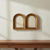 Antique Gold Diptych Frame European Look Double Arched Photo Frame for Desk