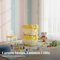 Large Capacity Rolling Toy Chest With casters Wheeled animal face Toy Box Safe Rounded Corners children's container Portable Design for young children, Parents, Playroom, Nursery, Bedroom, Closet