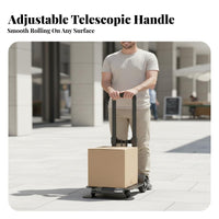 Foldable Portable Luggage Dolly Compact Collapsible Luggage Cart Telescoping Handle Folding Hand Cart Lightweight for Travelers, Shoppers, Homeowners, Travel, Home Use, Airport, Warehouse
