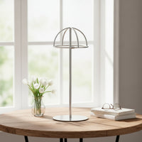 Stainless Steel Hat Display Stand Freestanding Hat Display with Round Base Brushed Metal Rust-Resistant for Retailers