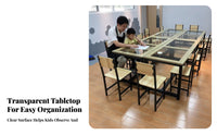 Kindergarten Drawing Table Easy to Easy-Maintenance children's Table and Chair Set Scratch Resistant children's Storage Art Desk for Students
