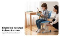 Ergonomic Back Support Height-Adjustable Study Chair Stable Design children's Furniture Anti-Slip Feet Student Seat Soft Cushion for Students, Parents