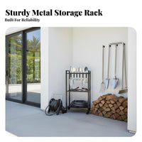 Large Capacity Garden Tool Storage Rack Multi-Purpose Garden Tool Organizer Sturdy & Long-Lasting Shovel and Rake Organizer Heavy Duty for Gardeners, Farmers, Outdoor, Shed, Patio, Basement