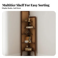 5-Tier Corner Shelf Space-Saving 5-Tier configurationTier Triangular Shelf Seamless Wall Display Rack for Homeowners, Renters, Bedroom