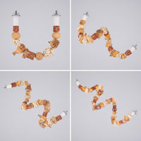 Bird Gnaw Toy Wood Hanging Bird Toy with Metal Hardware Enrichment for Parrots