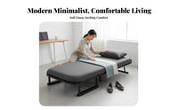 Folding Mechanism Fold-foldable Single Bed Space-Saving transformable Ottoman Bed Easy Setup Sleeper Chair Sturdy Frame for Office Workers, Apartment Dwellers, Students, Small Spaces, Dorm Room, Bedroom, RV