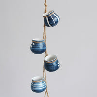 Plant Pots and Flower Pots for Hanging Plant, Japanese Hand Painted Ceramic Planter Wall Planter, Home Office Decor, Pack of 6 Handmade Gift