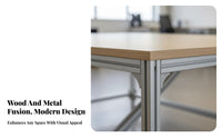 Minimalist Aluminum Frame Desk utilitarian design Minimalist Computer Desk Spacious surface Office Furniture for Students, Remote Workers, Meeting Room