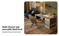 Modern Learning Desk Stable Structure Rectangular Office Desk Sturdy and Hard-Wearing Home Office Workstation for Students, Gaming Aficionados