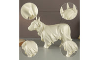 Halloween Highland Cow Ghost Figurine Resin Highland Cow Ghost Statue Cream-White Decor Farmhouse for Decorators