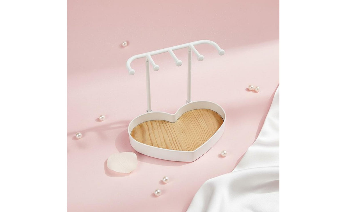 Jewelry Organizer with Tray Easy Assembly Tabletop Jewelry Holder Open Display Stand for Vanity, Dresser
