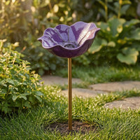 Handmade Flower Bowl Stake Outdoor Metal Flower Stake Weather-Resistant Garden Decor Everlasting Bloom