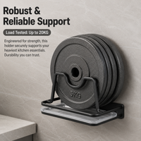 Kitchen Organiser Pot Lid Holder, Wall Mounted No-Drill Cutting Board Rack, Matte Finish Pan Lid Organiser for Busy Cooks