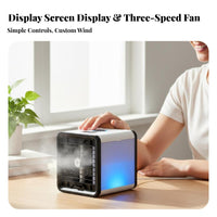 Humidifier Function Mini Air Conditioner Fan 3 Speed Settings Water Cooling Fan Adjustable Vents for Bedroom, Office, Dorm Room