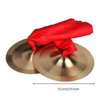 Hand Cymbals Polished with Red Ties Shiny Finger Cymbals for Artists, Ceremonies