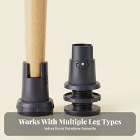 4 Pieces Clamp Style Adjustable Leg Riser Leveling Furniture Leg Riser Rotatable Ribbed