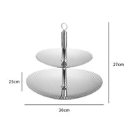 2-Tier Fruit Tray Decorative Cupcake Stand with Handle Stable Two-Tier Serving Platter for Hosts