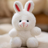 Cartoon Teddy Rabbit Plush Keychain Bag Charm Mini White Bunny Doll Phone Case Accessory