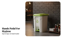 Foot Pedal Trash Can Professional-Grade Durability Foot Pedal Garbage Can Step-on Garbage Bin Odor-Containing Lid for Break Room