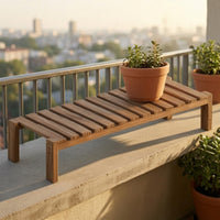 Plant Stand Slatted Shelves Space-Saving Planter Pot Rack with Slatted Shelves Wooden Shelf for Apartment Dwellers, Balcony, Patio