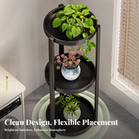 Multi-Layer Flower Pot Rack Freestanding Space-Saving Plant Shelf Elegant Crafted Metal Plant Display Rack for Indoor, Balcony