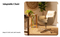 Scalloped Back Vanity Chair Vintage Inspired Upholstered Armchair Curved Backrest Indoor Furniture for Salon Clients, Homeowners, Living Room, Bedroom