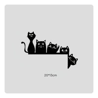 Cartoon Design Black Feline Door Frame Decor Sturdy Construction Feline Door Topper for Indoor, Doorway