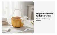 Mini Woven Basket Handwoven Mini Basket with Handle Material for Children, Flower Girls, Weddings, Home Decor, Easter