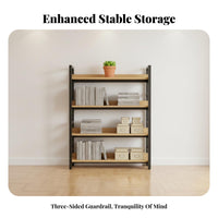 Industrial Aesthetic Multi-Tier Freestanding Shelf Space-Saving Design Multi-Tier Shelf Rack Multifunctional Bookshelf Versatile Use for Apartment Dwellers, Office Workers, Living Room, Small Areas, Bedroom, Kitchen