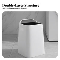 Lidless Garbage Can Large Capacity Minimalist Trash Can Double Tier Trash Bin Easy to Clean Minimalist Office Wastebasket