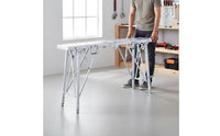 High Load Capacity Adjustable Height Sawhorse Quick Setup Adjustable Sawhorse Portable Scaffolding Bench for Contractors, Painters, DIYers, Construction Site, Garage